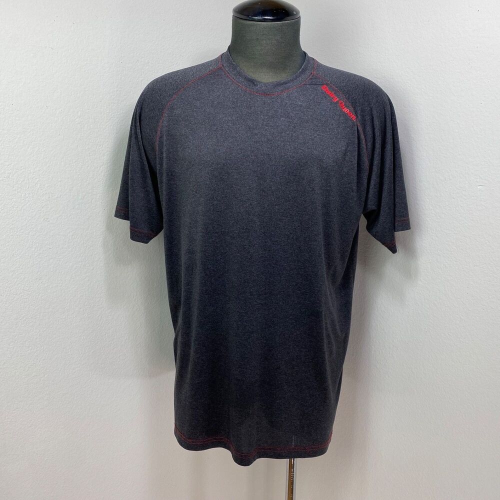 Dairy Queen Employee Uniform Shirt Big Dilly Adult Large Gray Short Sleeves